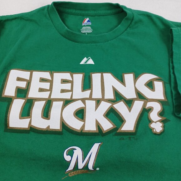 Women's Men's Large Green T-shirt Short Sleeves Round Neck Tee St Patrick's - Picture 3 of 5